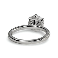 2.0 Ct Round Brilliant Moissanite Ring – 5 Eagle Claw Prongs with Hidden Halo & Pavé Band | Sterling Silver & 9–14K White Gold