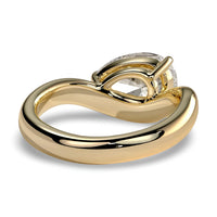 2.0ct East-West Pear Cut Solitaire Ring