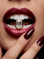 4.0ct Emerald Cut Bezel Ring in 9-18K Yellow Gold