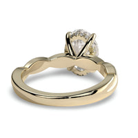 3.0ct Oval Cut Hidden Halo Twisted Shank Solitaire Ring – 9-18K Yellow Gold