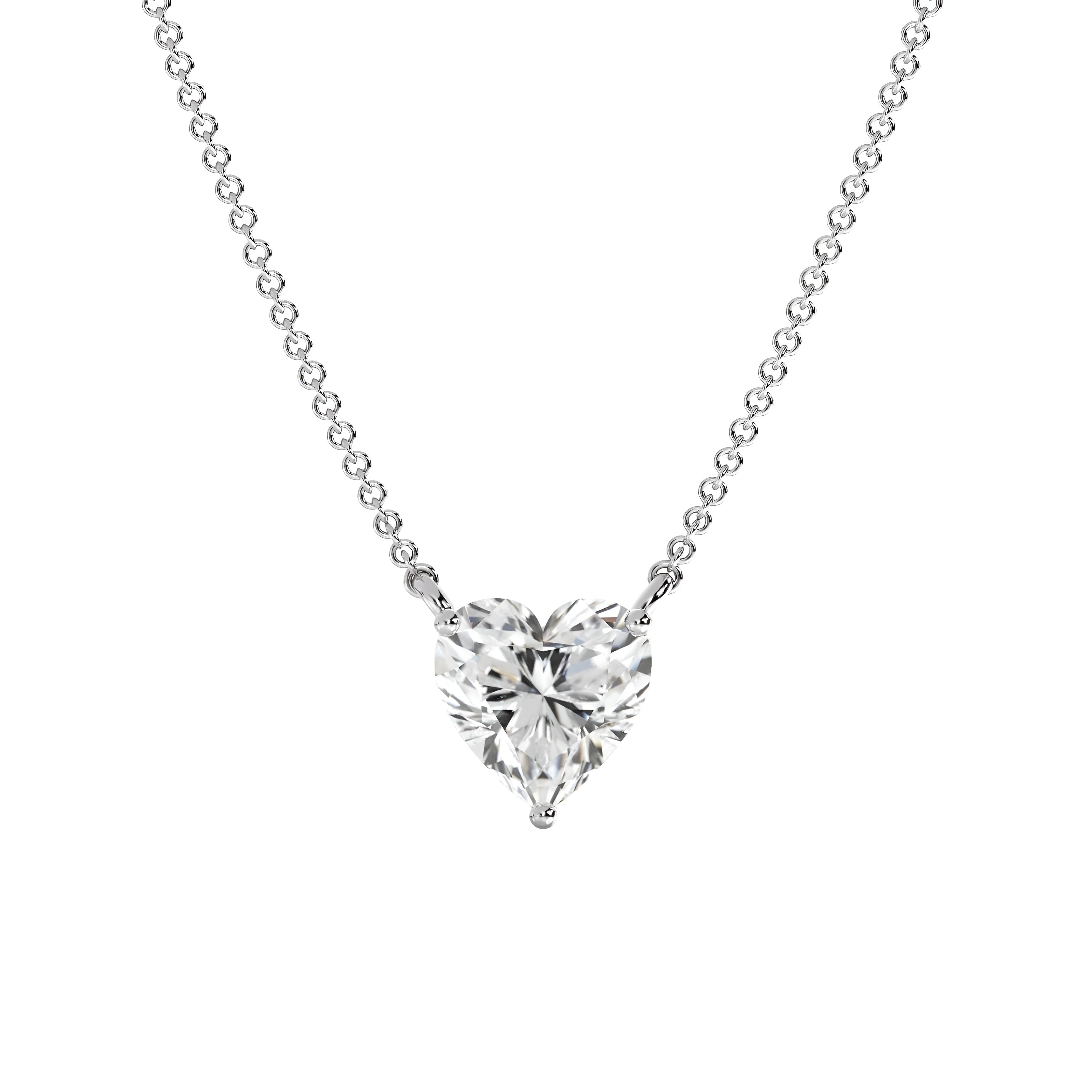 2.0ct Heart Solitaire Necklace
