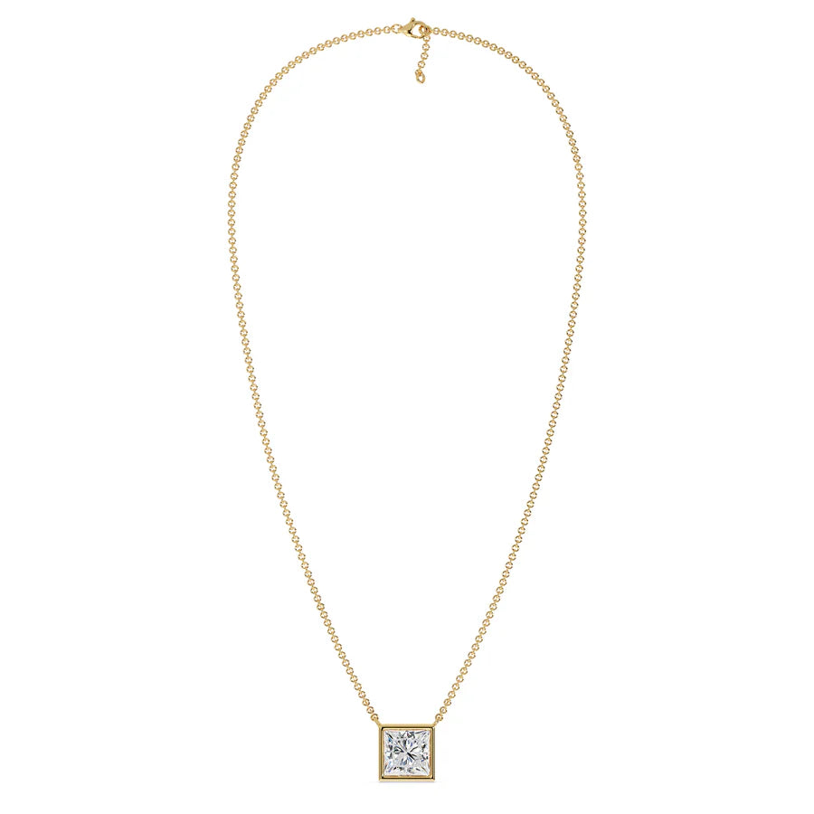 Gold Cushion Cut Necklace - MG ESSENCE