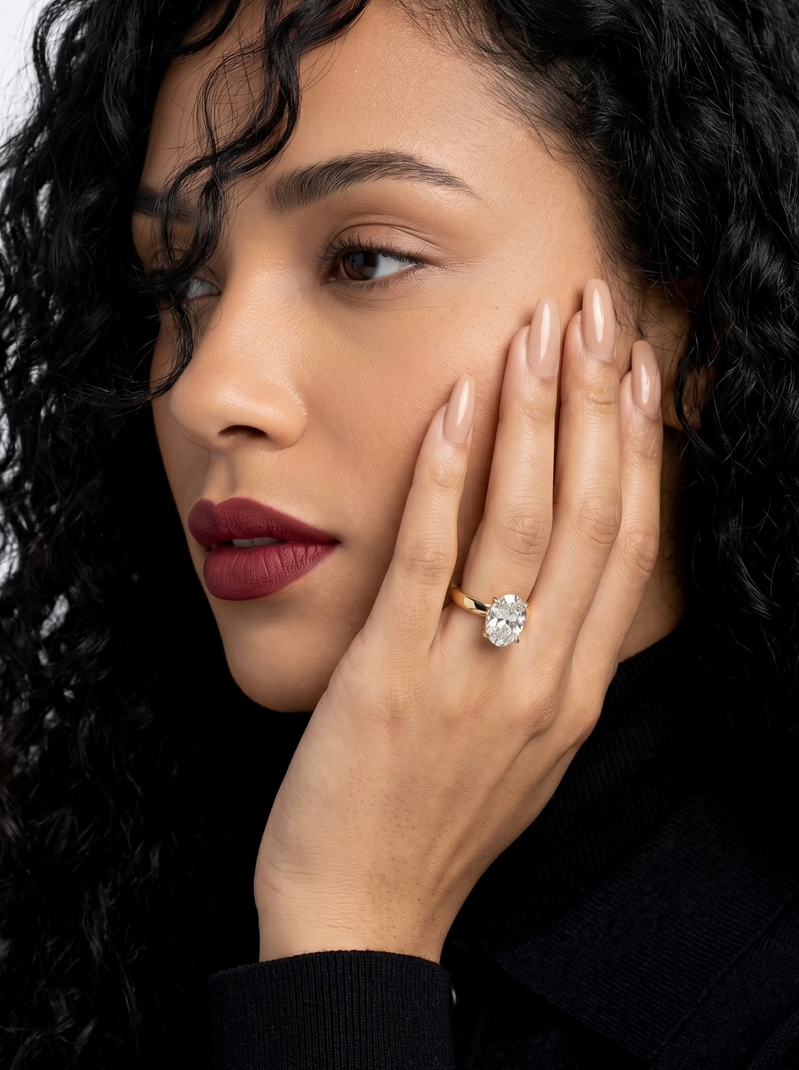 2.0ct Oval Cut Hidden Halo Solitaire Ring – 3.5mm Band