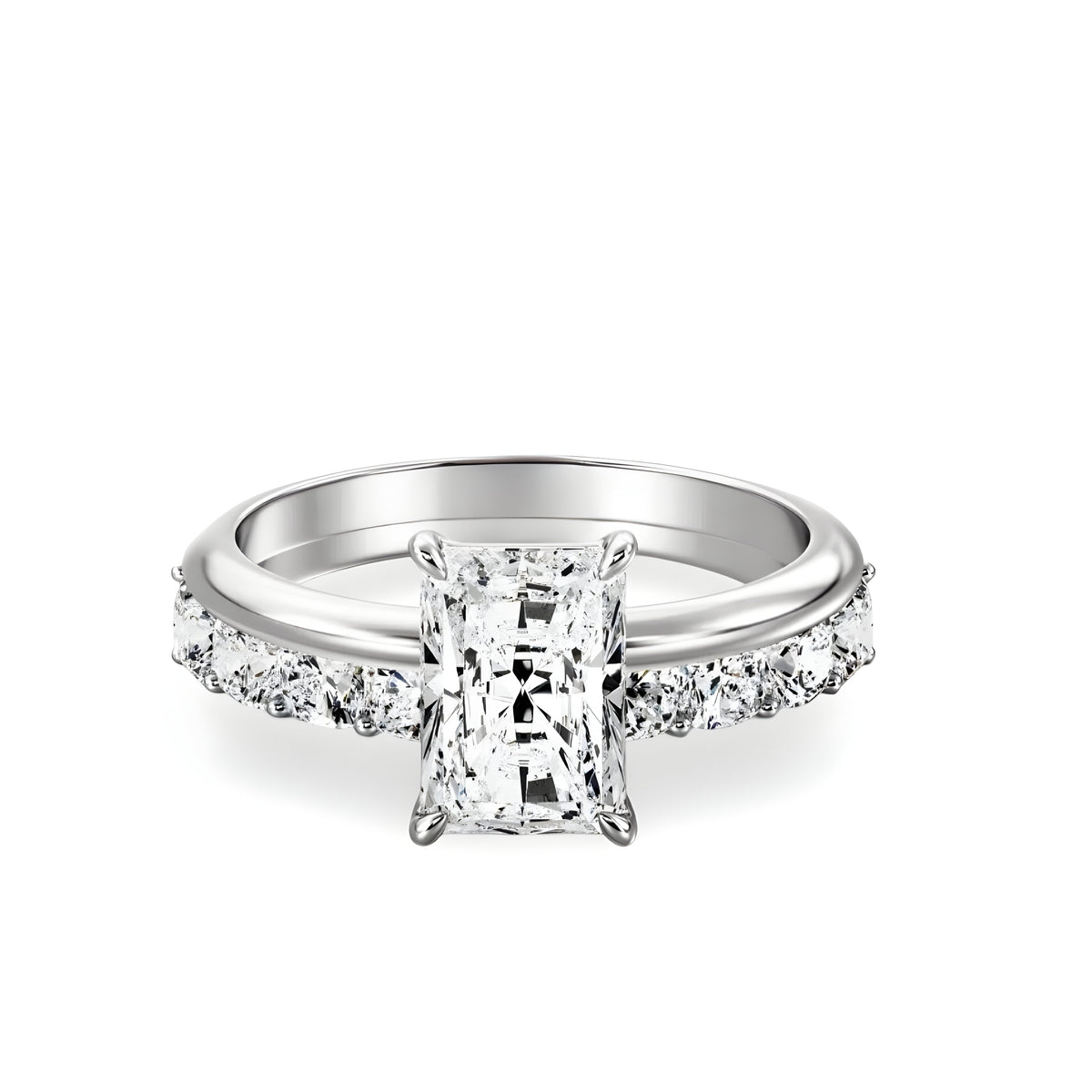 3.0 CT RADIANT CUT W/ HALF ETERNITY BAND - MG ESSENCE