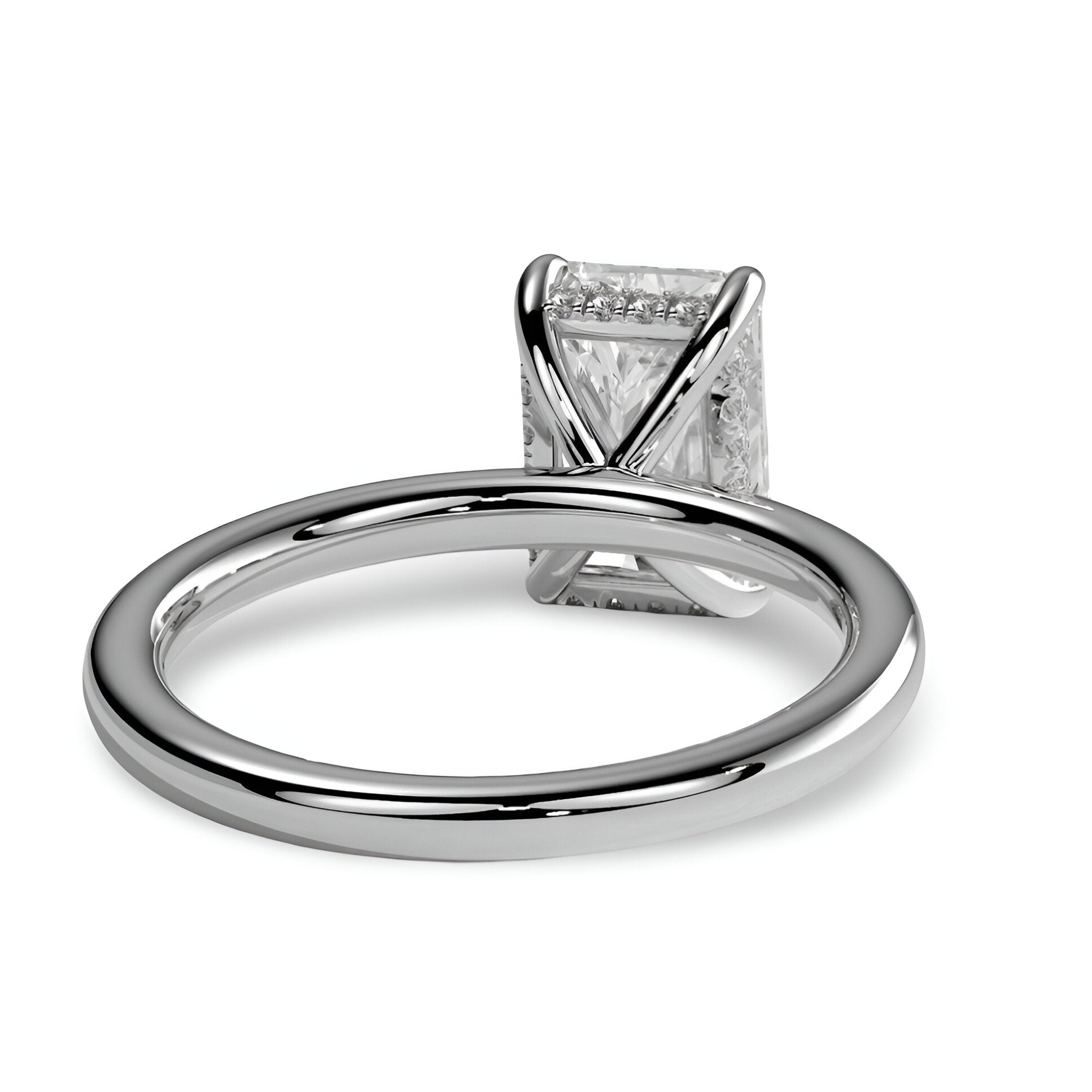 3.0CT Radiant-Cut VVS1 Solitaire Ring - Sterling Silver & White Gold