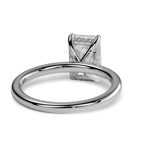 3.0CT Radiant-Cut VVS1 Solitaire Ring - Sterling Silver & White Gold