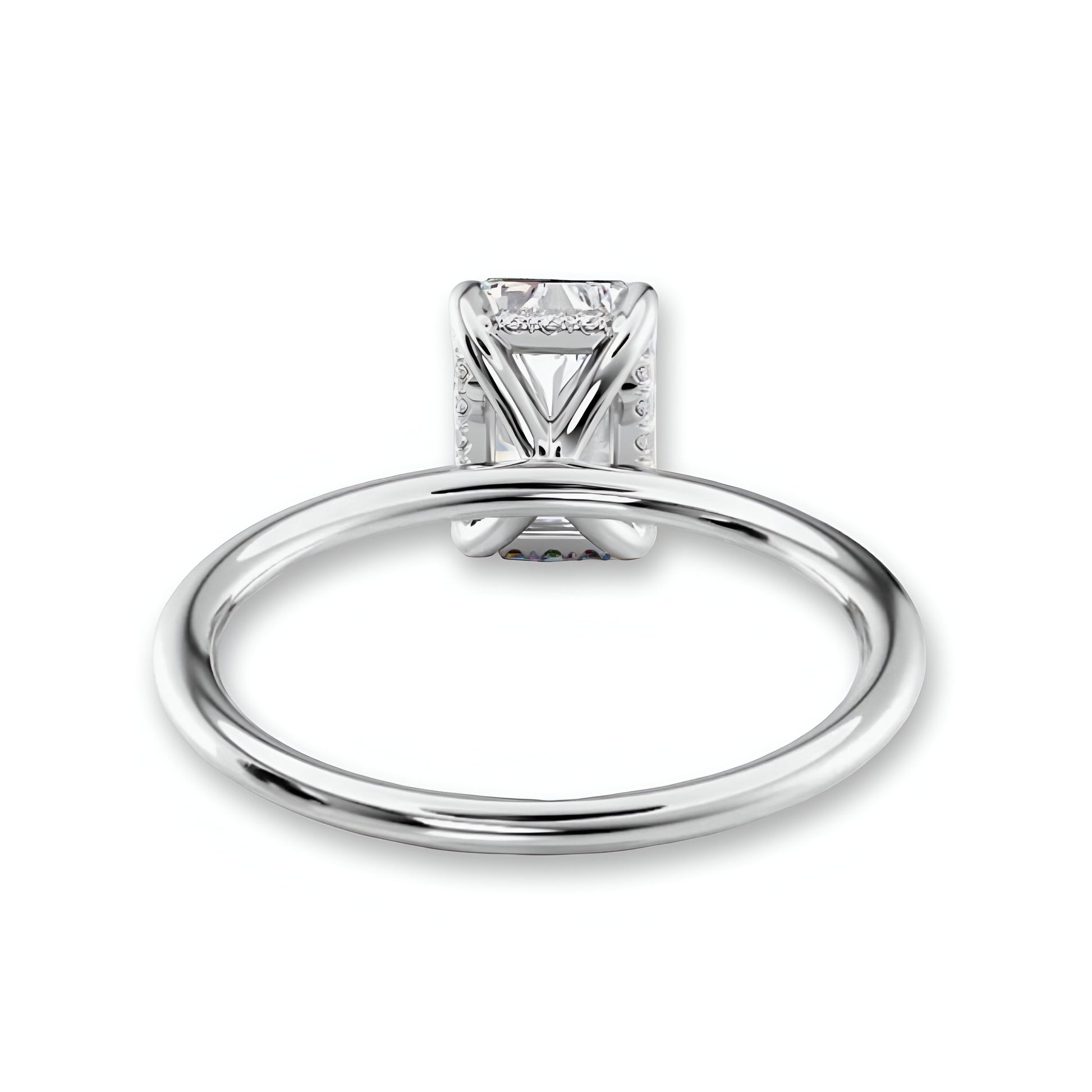 4.0CT Radiant Cut W/ Hidden Halo Set in Pavé MG ESSENCE