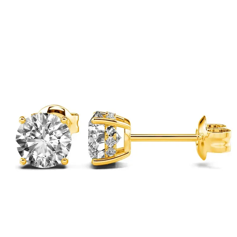 18K Gold Stud Earrings (1.5 CT) - MG ESSENCE