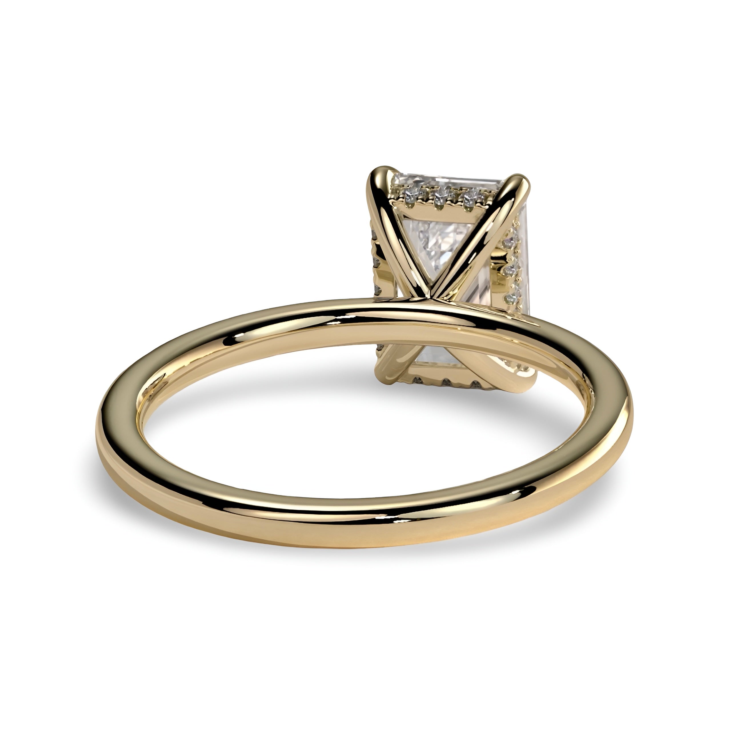 3.0ct Emerald Cut Hidden Halo Solitaire