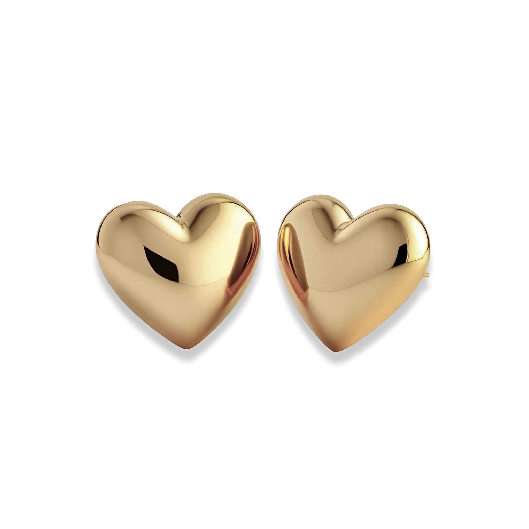 9K Yellow Gold Heart Stud Earrings
