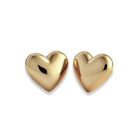 9K Yellow Gold Heart Stud Earrings