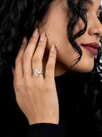 2.0ct Marquise Cut Hidden Halo Solitaire Ring – 4mm Band