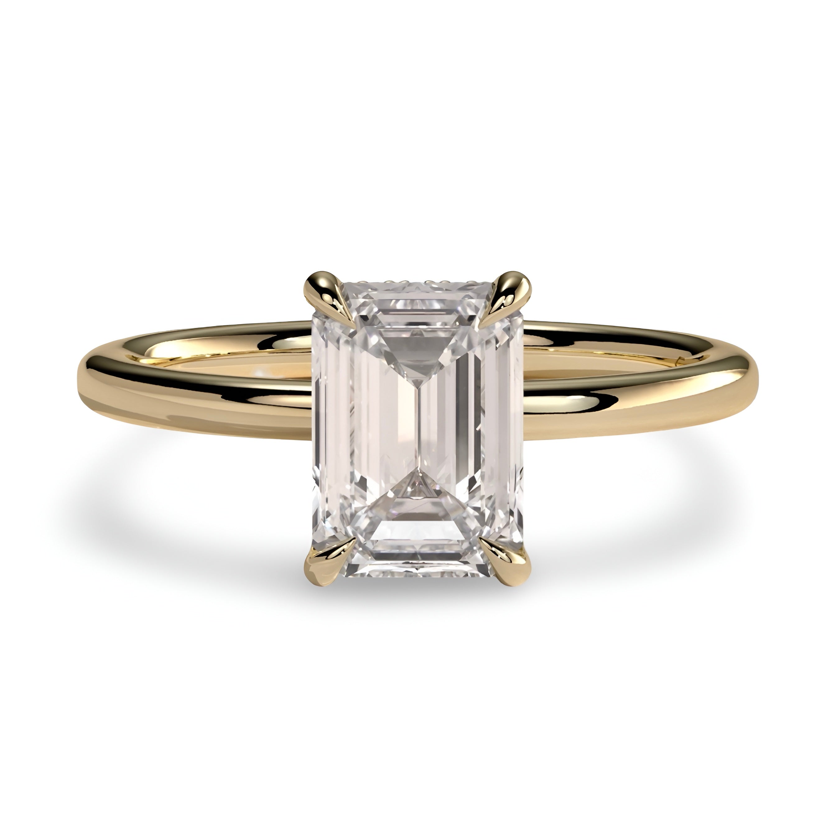 3.0ct Emerald Cut Hidden Halo Solitaire