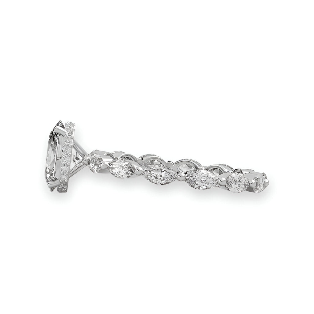 2.0CT Oval Cut W/ Full Marquise Band MG ESSENCE