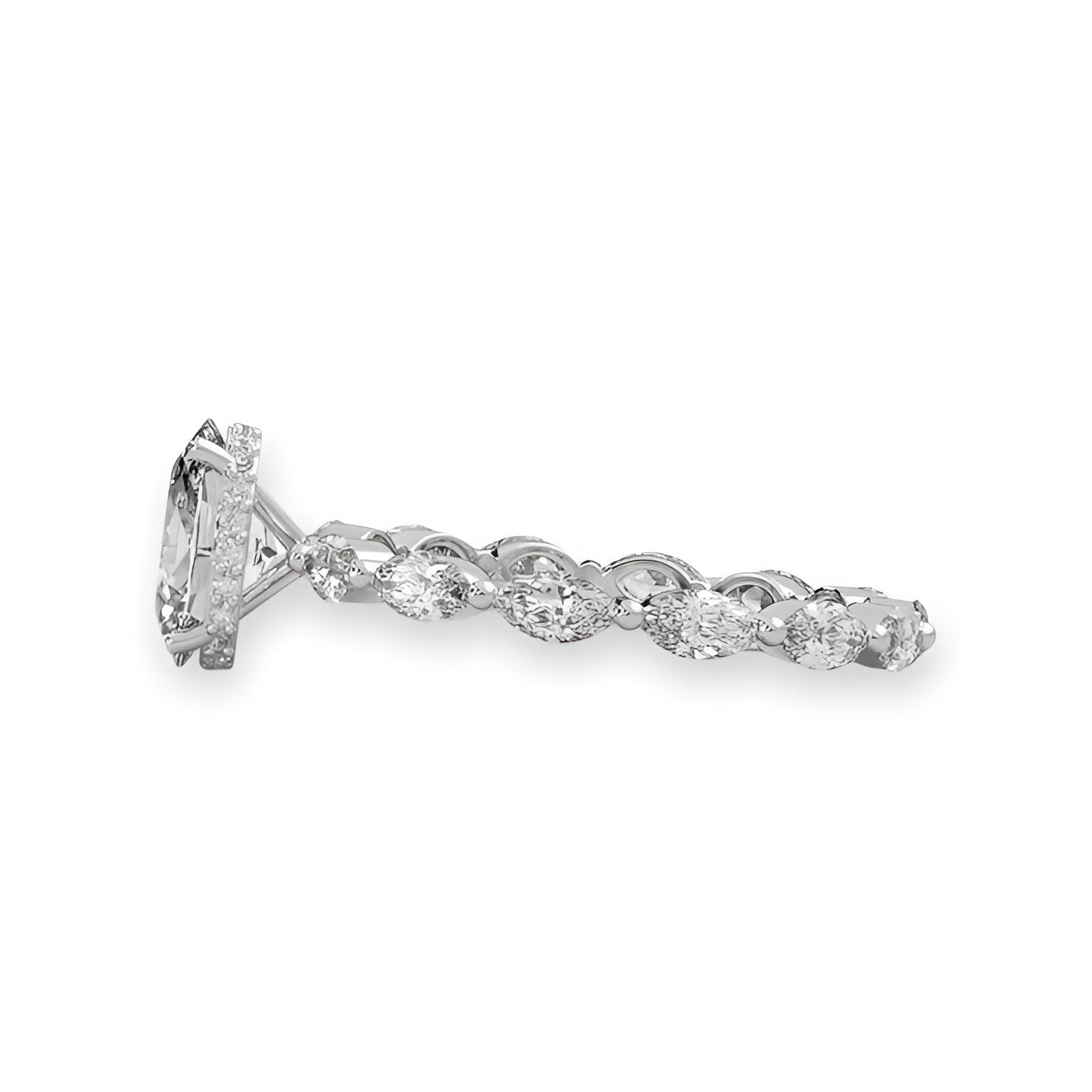 2.0CT Oval Cut W/ Full Marquise Band MG ESSENCE