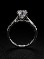 3.0ct Oval Moissanite Solitaire | Hidden Halo & Cathedral Setting