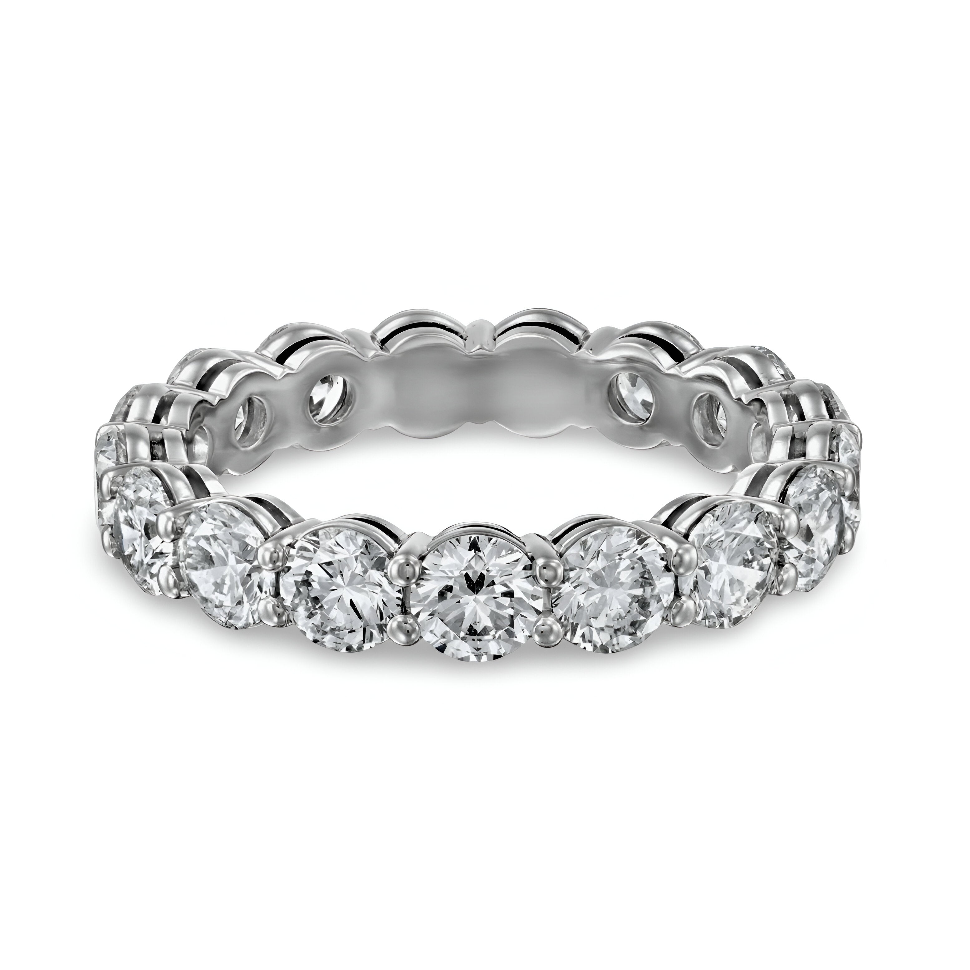 Round Brilliant Full Eternity Band – 0.50ct Per Stone | Sterling Silver