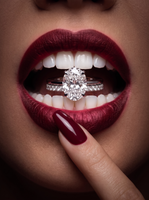3.0CT Oval Cut Hidden Halo Bridal Set