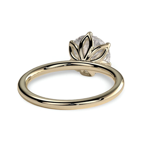 2.0ct Premium Round Brilliant Solitaire Ring – 6-Claw Tiffany Setting | 9K–18K Yellow Gold MG ESSENCE