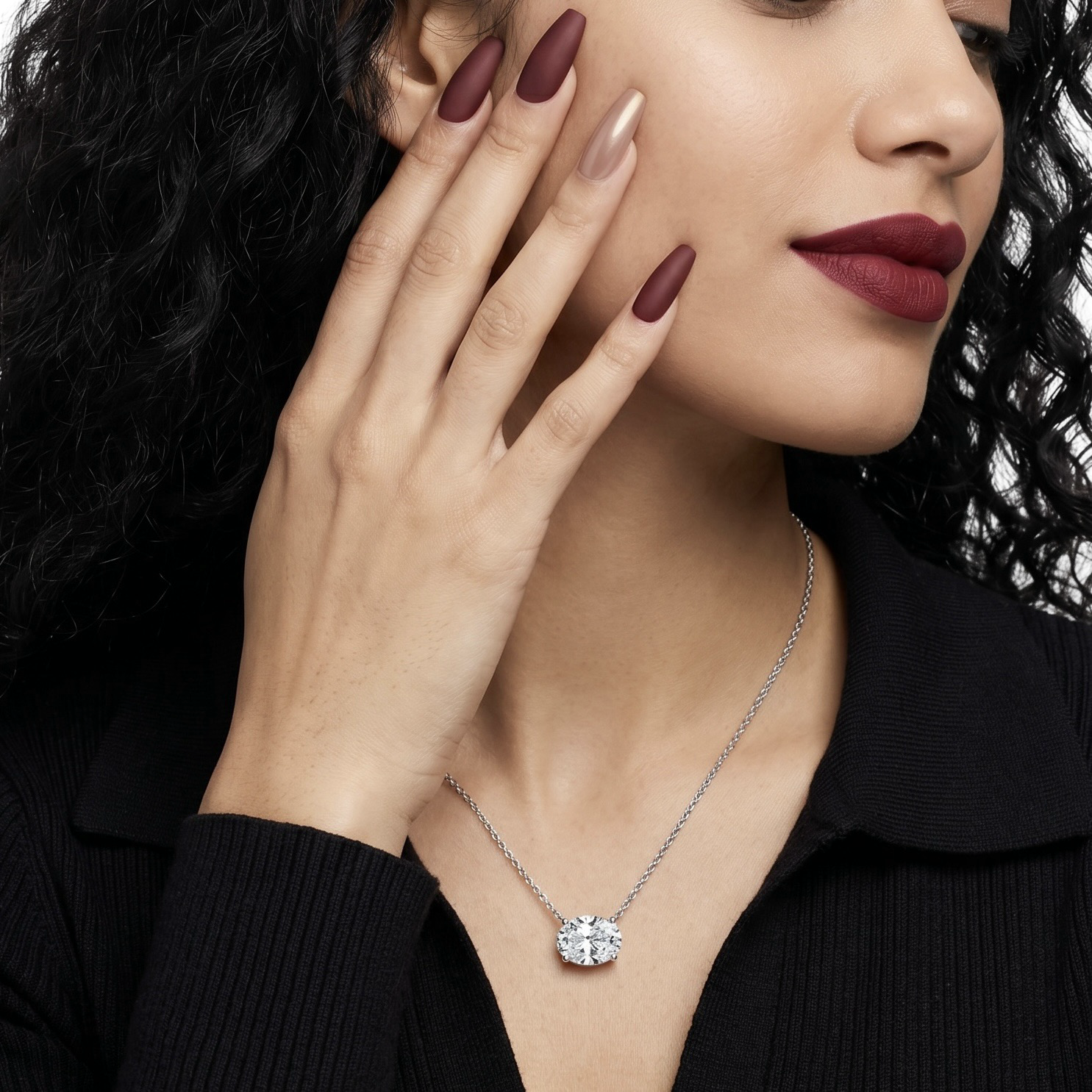 2.0ct Oval Solitaire Necklace