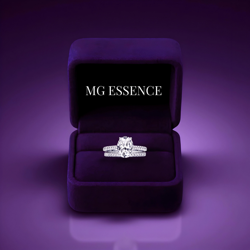MG OLYSSIA®️ 3.0 CT OVAL CUT RING W/ PAVE BAND