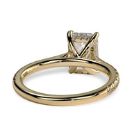 3CT Emerald Cut Hidden Halo Pavé Engagement Ring | 9K–18K Solid Yellow Gold
