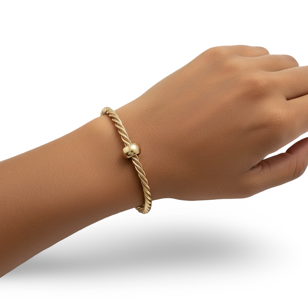 Eterna Twist Bangle — 9K Yellow Gold