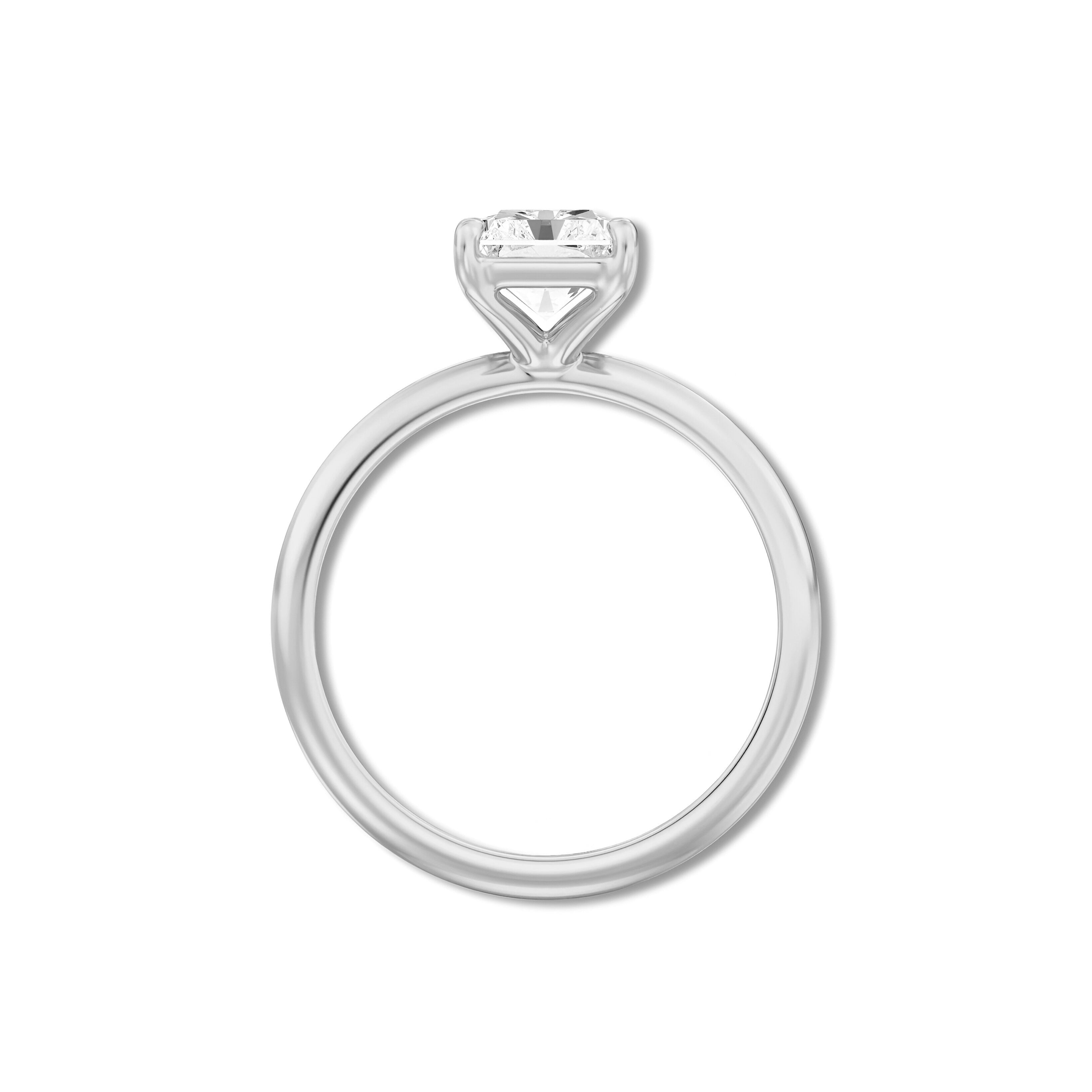 MG Radiant Aurora™ 3.0ct Radiant-Cut Solitaire Ring – Sterling Silver / White Gold (9ct & 14ct)