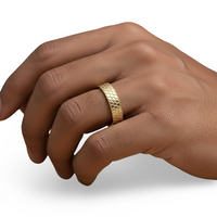 MG NOVO Carved Gold Band | 9-18K Yellow Gold