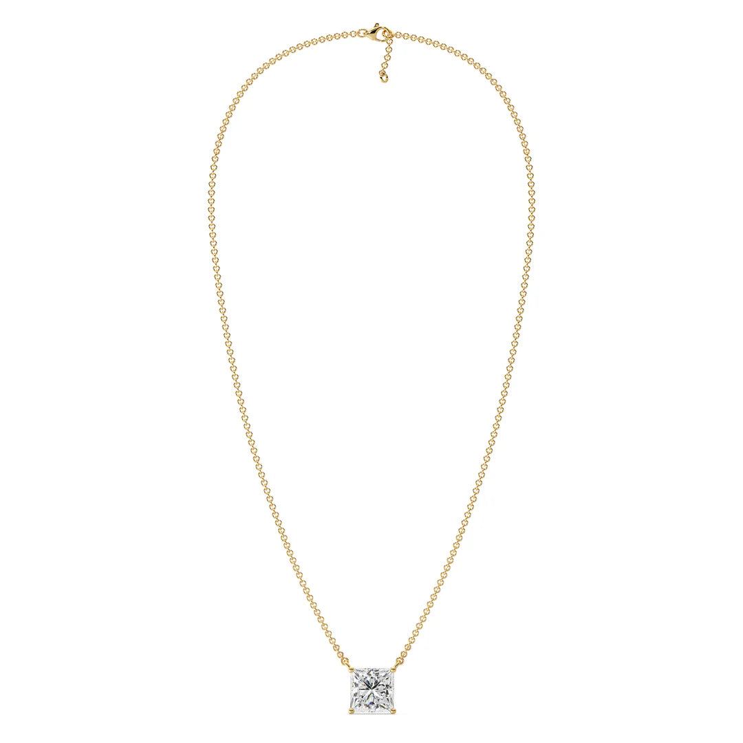 2.0 CT MG ESENTÉ Radiant Cut Gold Necklace - MG ESSENCE