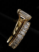 3.0CT Emerald-Cut Moissanite · Hidden Halo · 3.5mm Solitaire Band · Emerald-Cut Eternity Band · Solid Yellow Gold