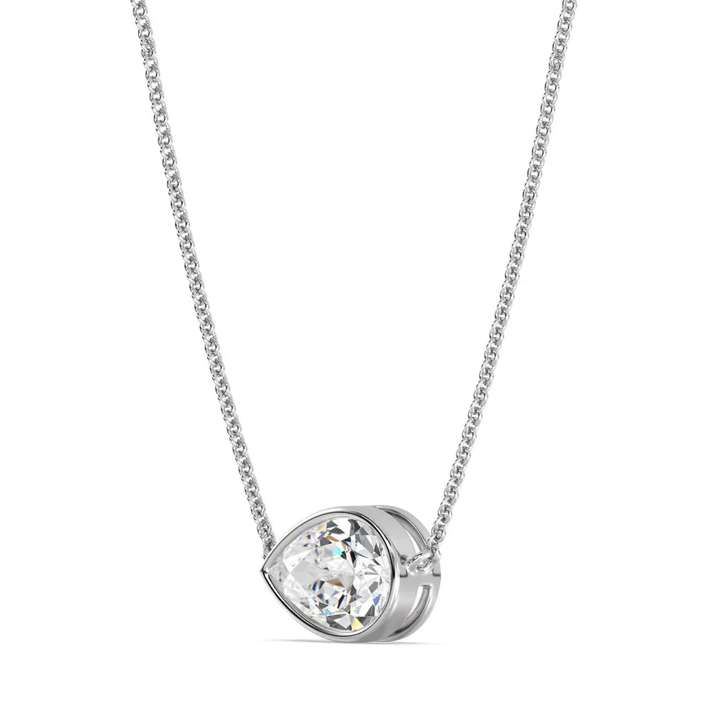 Pear Cut Silver Necklace - MG ESSENCE