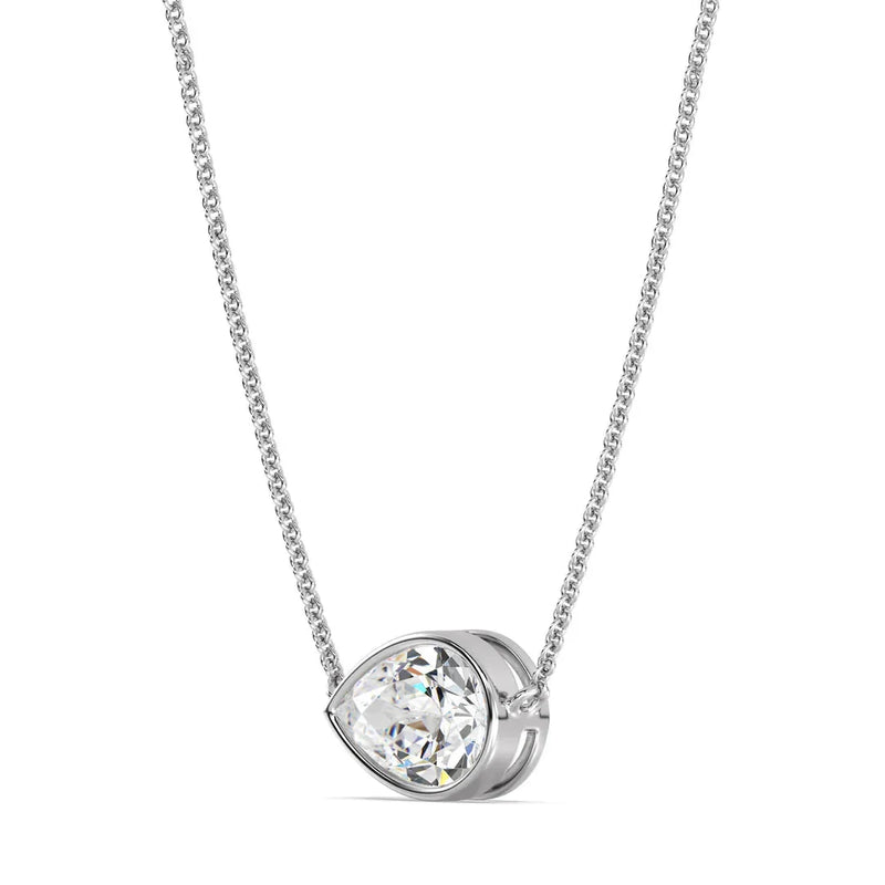 Pear Cut Silver Necklace