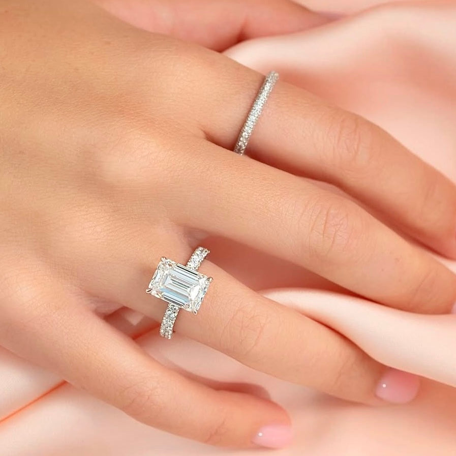 MG CELESTIA®️ 3.0 CT MG EMERALD CUT RINGS - MG ESSENCE