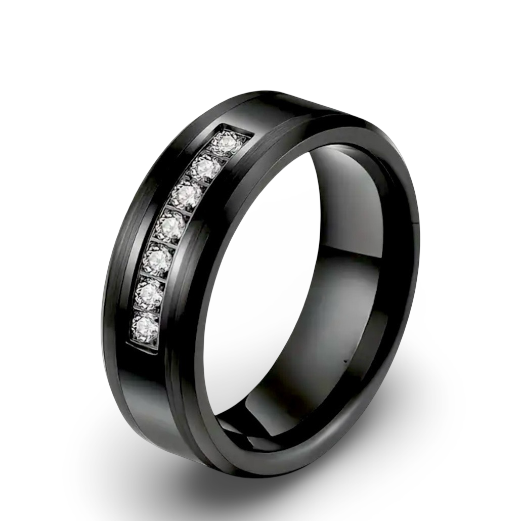 The Eclipse Black Tungsten Carbide Ring - MG ESSENCE