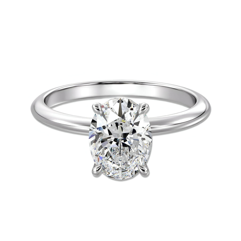 MG Solara™ 3.0ct Oval Solitaire Ring – White Gold (14ct & 18ct) MG ESSENCE