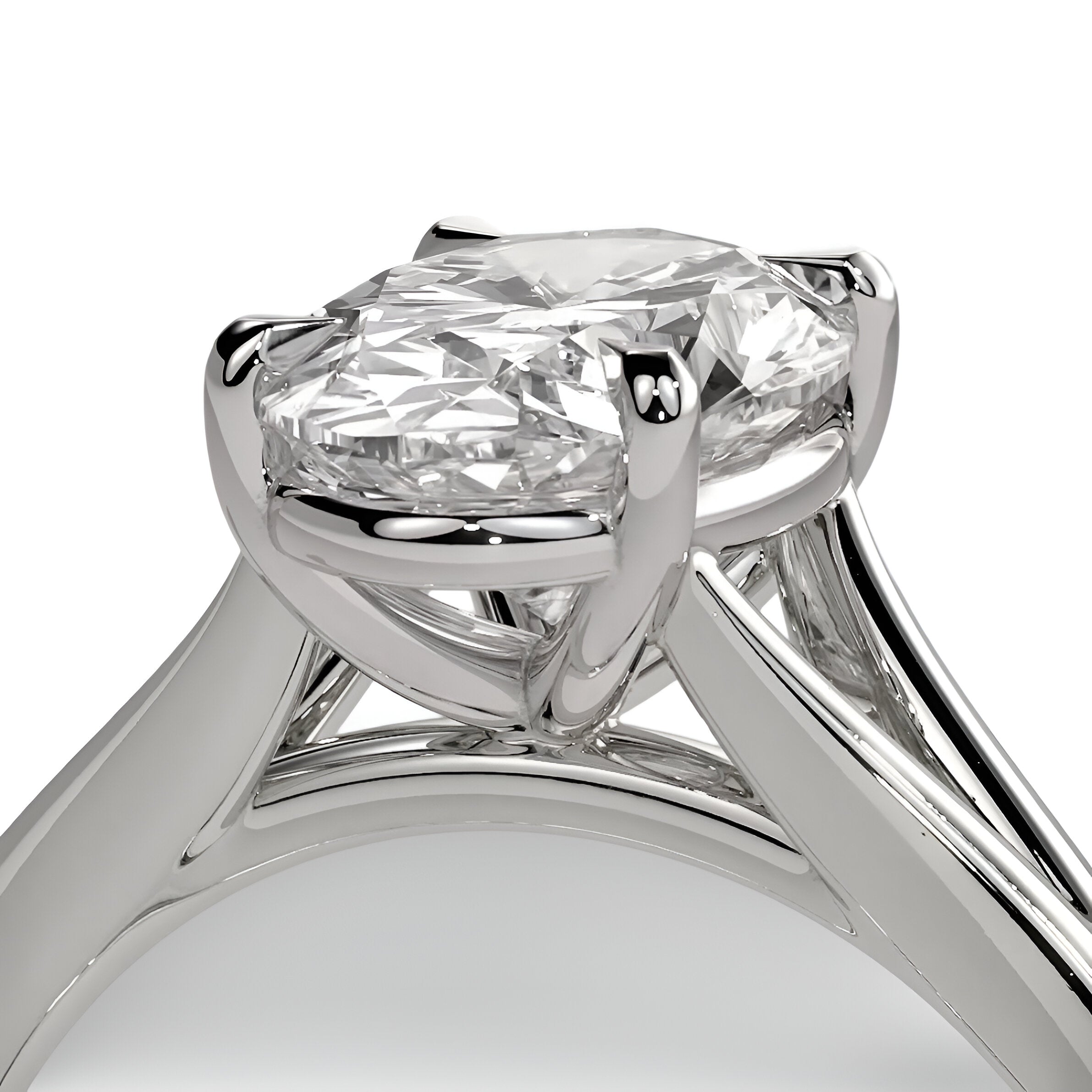 4.0ct Oval Cut Split-Shank Solitaire Ring