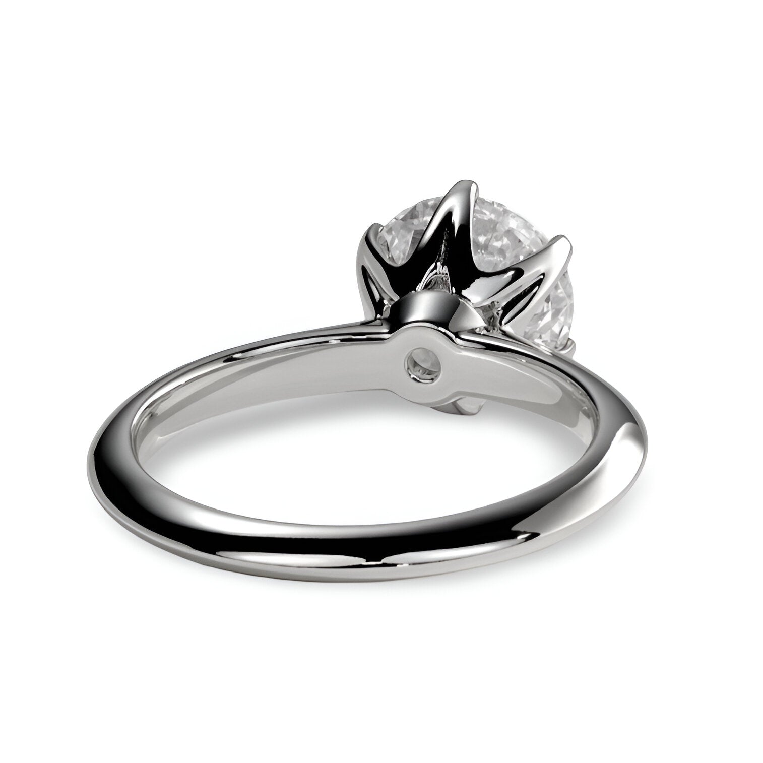 2.0ct Premium Round Brilliant Solitaire • 6-Claw Tiffany Setting — Sterling Silver & White Gold