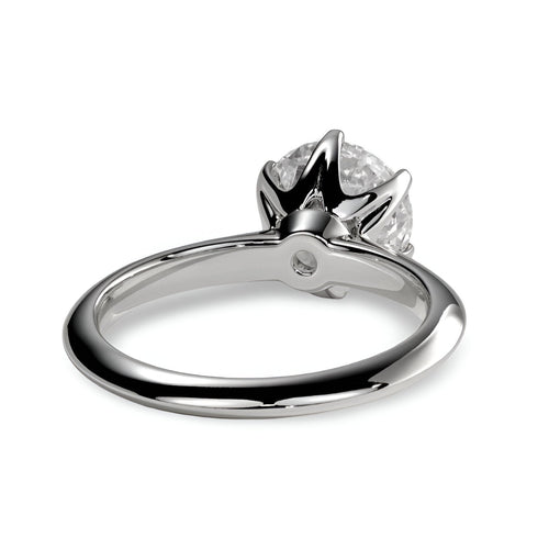 2.0ct Premium Round Brilliant Solitaire • 6-Claw Tiffany Setting — Sterling Silver & White Gold MG ESSENCE