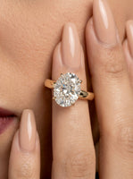 3.0ct Oval Cut Hidden Halo Solitaire Ring – 3.5mm Band