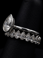 3.0CT Pear-Cut Moissanite · Bezel Solitaire · Full Bezel Eternity Band · Yellow Gold