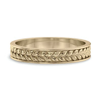 MG NOVO 3mm Leaf-Engraved Yellow Gold Band