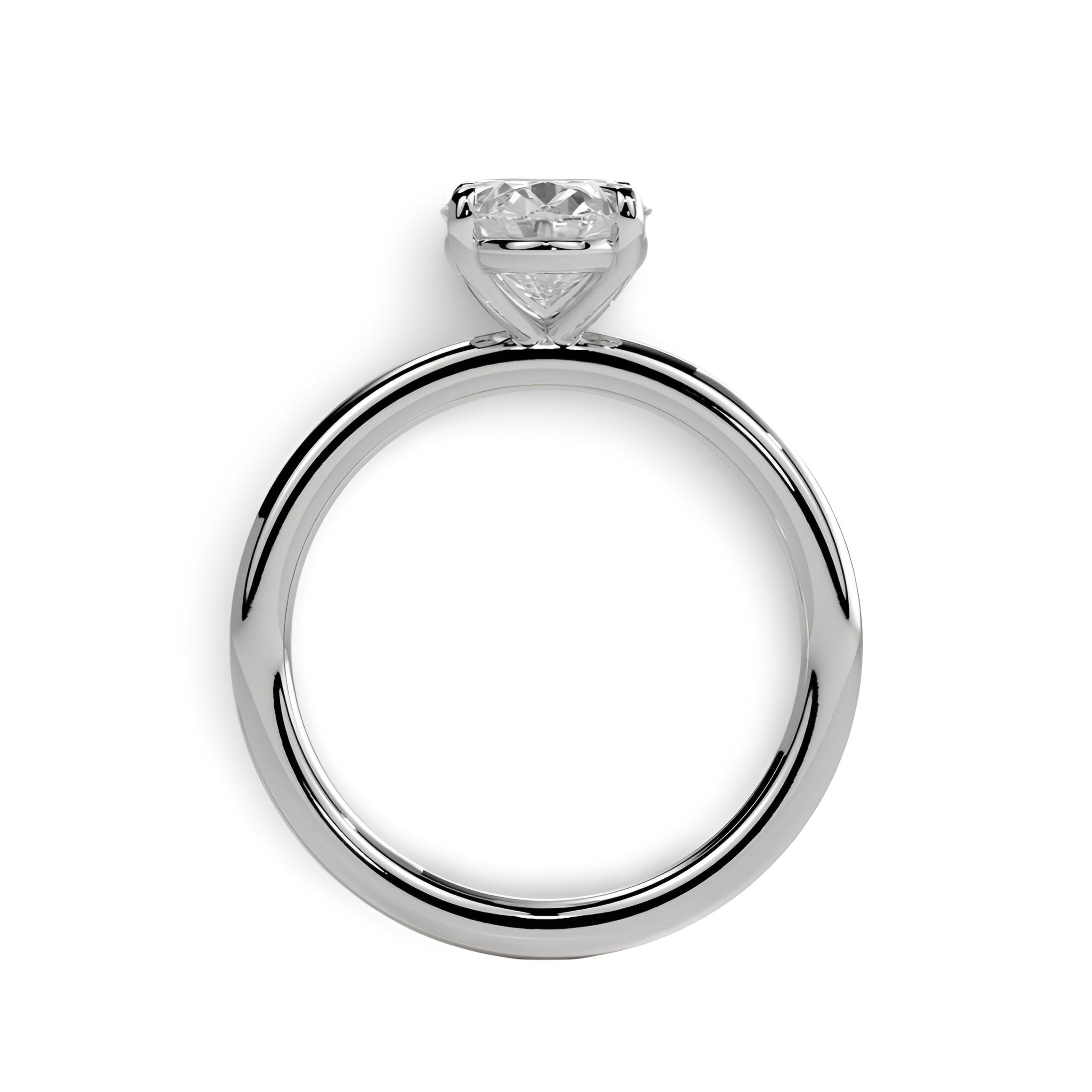 1.0ct Oval Cut Solitaire Ring – Classic Solitaire Setting | Sterling Silver or White Gold