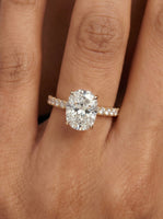 3.0CT Cushion Cut Hidden Halo Pavé Engagement Ring