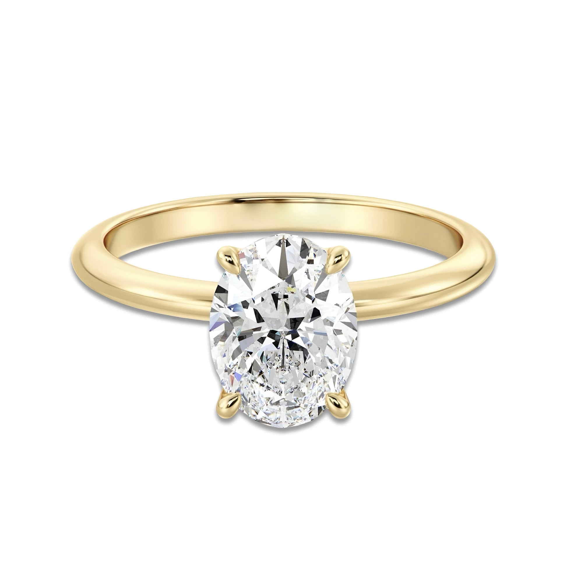 MG Solara™ 3.0CT Oval Cut Solitaire in Solid Gold MG ESSENCE