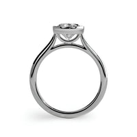 2.0ct Pear Cut Bezel Set Engagement Ring – Sterling Silver / 9K–14K White Gold