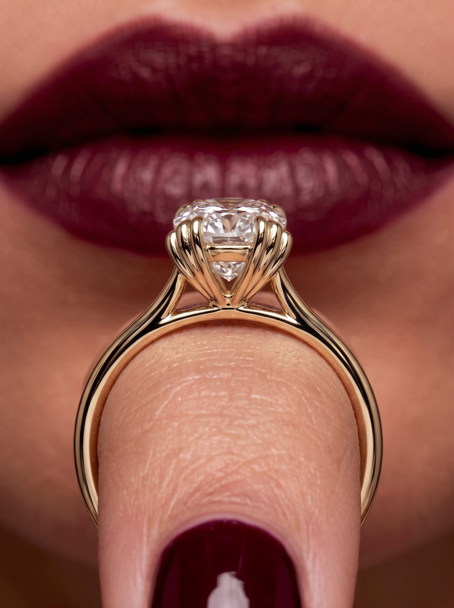 MG Talon™ Cushion Cut Solitaire with Triple-Claw Prongs