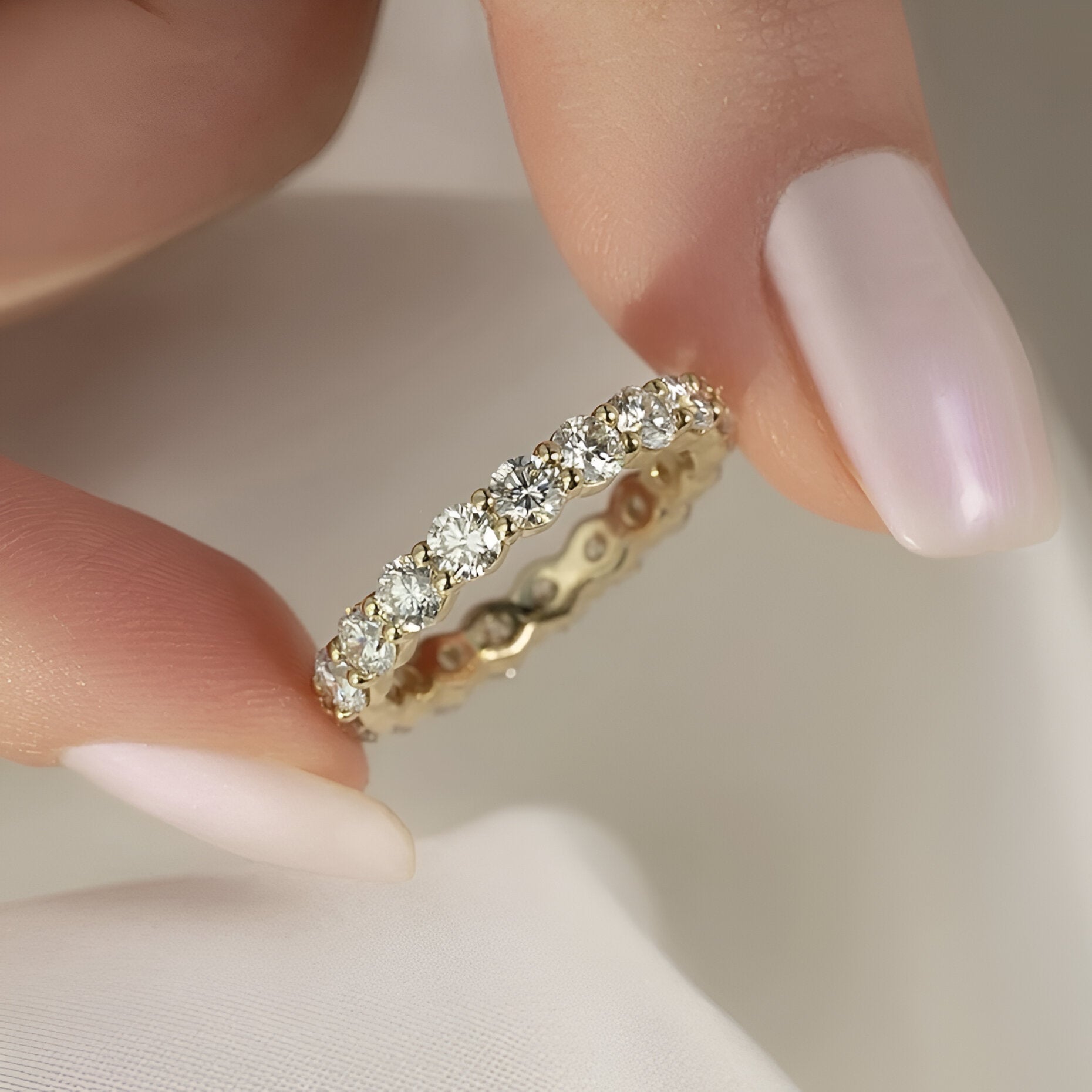 The Infinite Grace™ Round Cut Moissanite Eternity Band