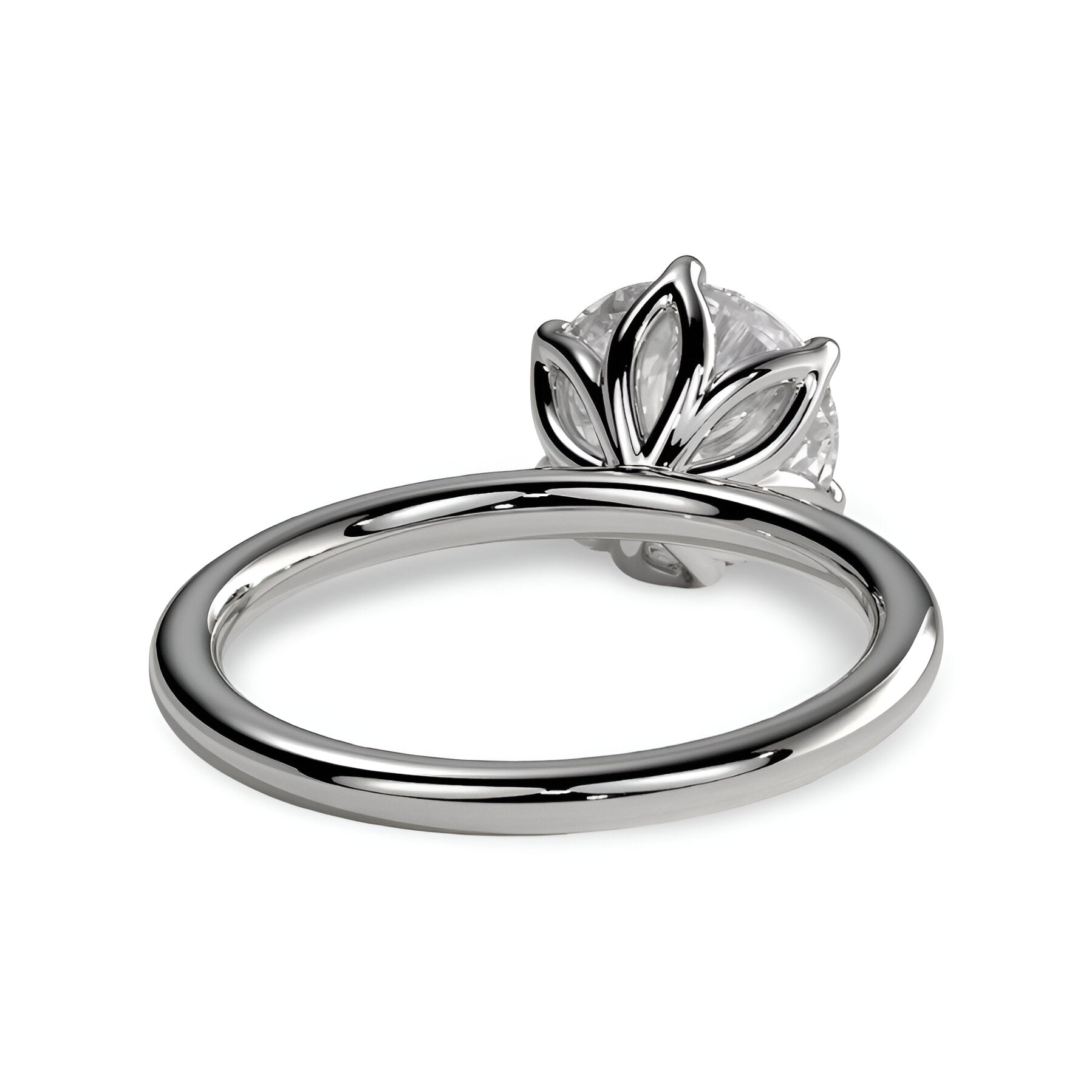 2.0ct Premium Round Brilliant Solitaire Ring – 6 Eagle-Tipped Claws with Petal Prong Setting | Sterling Silver or White Gold