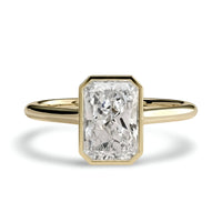 3.0ct Radiant Bezel Ring | 9-18K Solid Gold